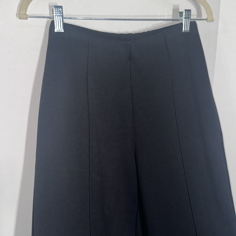 Zara Black High Waisted Pull On Ponte Pin Tuck Seam Comfortable Pant Size Medium - Picture 2 of 7